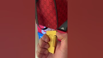 $2000 S.T.Dupont Ligne 2 Gold Vertical Lines Vintage Luxury Lighter! #90s #luxury #stdupont #gold