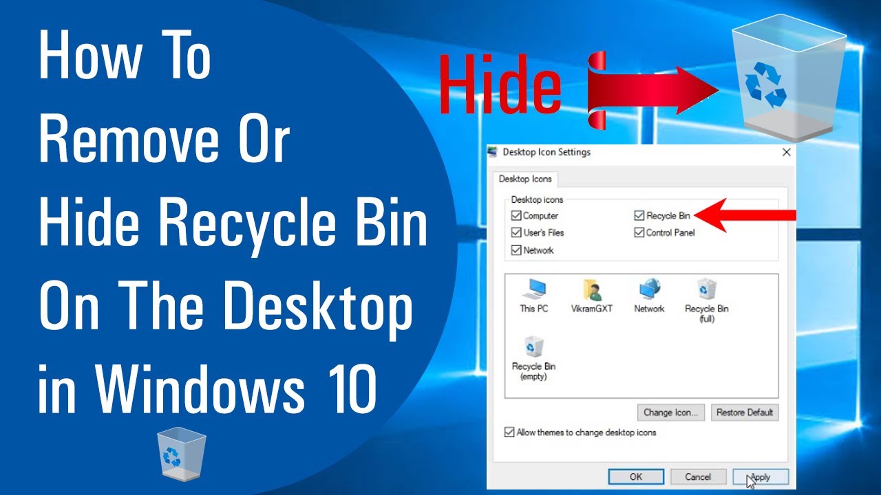 How To Remove Recycle Bin From The Windows 10 Desktop Vrogue