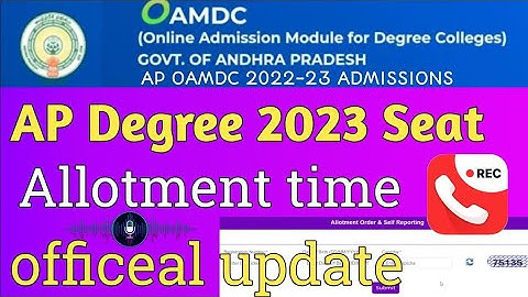 TIME వచ్చేసింది 😍🥳🥳 || AP Degree 2023 seet alotment order time  || Ap Degree colleag reporting dates