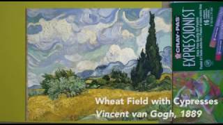 How to draw Van Gogh's Wheat Field with Cypress with Oil Pastels