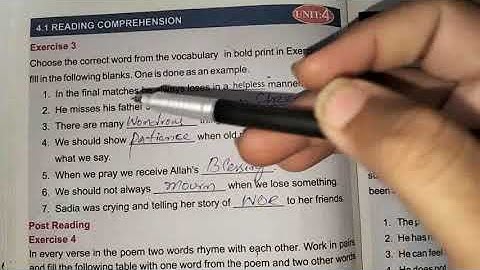 7th class English Sindh textbook | The blind boy unit 4 ready comprehension Exercise 1 to 6 in urdu