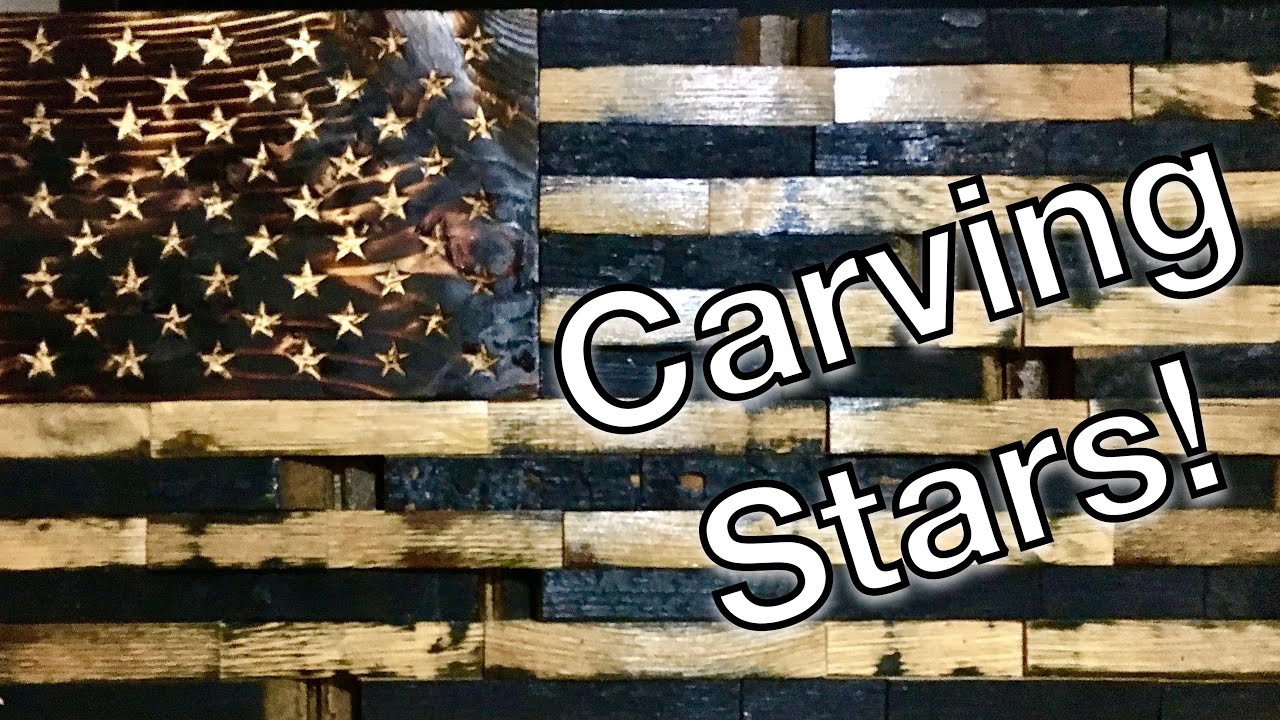 Hand Carving Stars for the American Flag Diresta Style