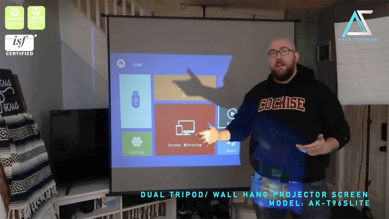 Dual Tripod l Wall Hang Ultra Lite Portable Projector Screen with