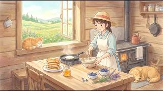 Morning Pancake Breakfast in the Swiss Alps 🥞 Lavender & Wild Berries | Ghibli ASMR screenshot 3