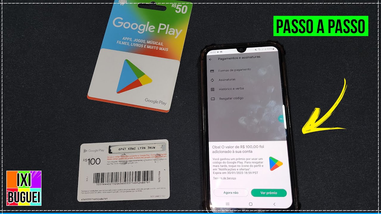 Tutorial Google Play: Como resgatar um código pré-pago 