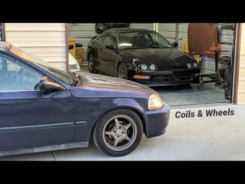 $750 EK Civic Hatch Daily and DC2 Integra Get Coilovers and Wheels - 5Zigen and Buddy Club