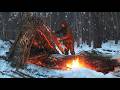 Building a Survival Shelter in -15°C With No Tools | Start to Finish @ForesterSiberia.