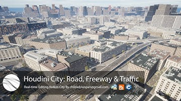 Houdini City Road System: Real-Time 4x4km Editing In Unreal (abridged, free download)