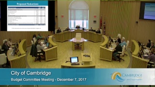 City of Cambridge - Budget and Audit Committee, Dec. 7, 2017