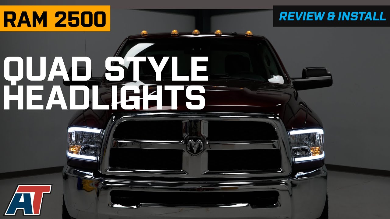 2010-2018 RAM 2500 LED Tube Quad Style Headlights Review & Install