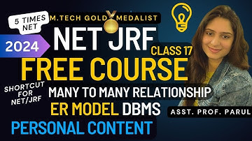 Many to Many Relationship | ER Model in Hindi | CLASS 17 | NET JRF FREE COURSE