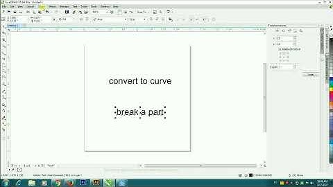 convert to curve & break a part in Corel Draw x7