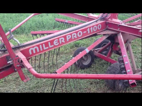 How the Miller Pro 1100 Hay rake works Video Review Farming How To