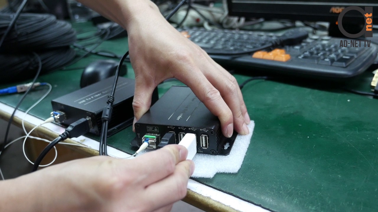 USB Camera + USB Flash Drive Extender over Fiber by 4 port USB over