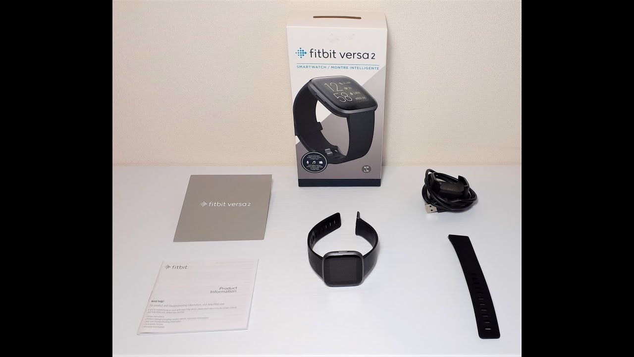 Fitbit Versa スマートウォッチ ブラック/カーボン 6日間以上のバッテリーライフ/Alexa搭載
