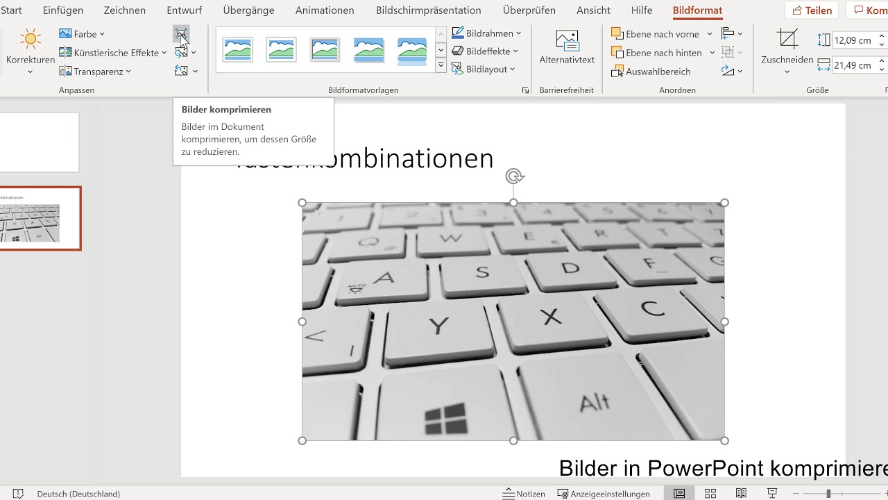 Microsoft Powerpoint Bilder Komprimieren Und Datei Verkleinern Schritt Fur Schritt Anleitung Youtube