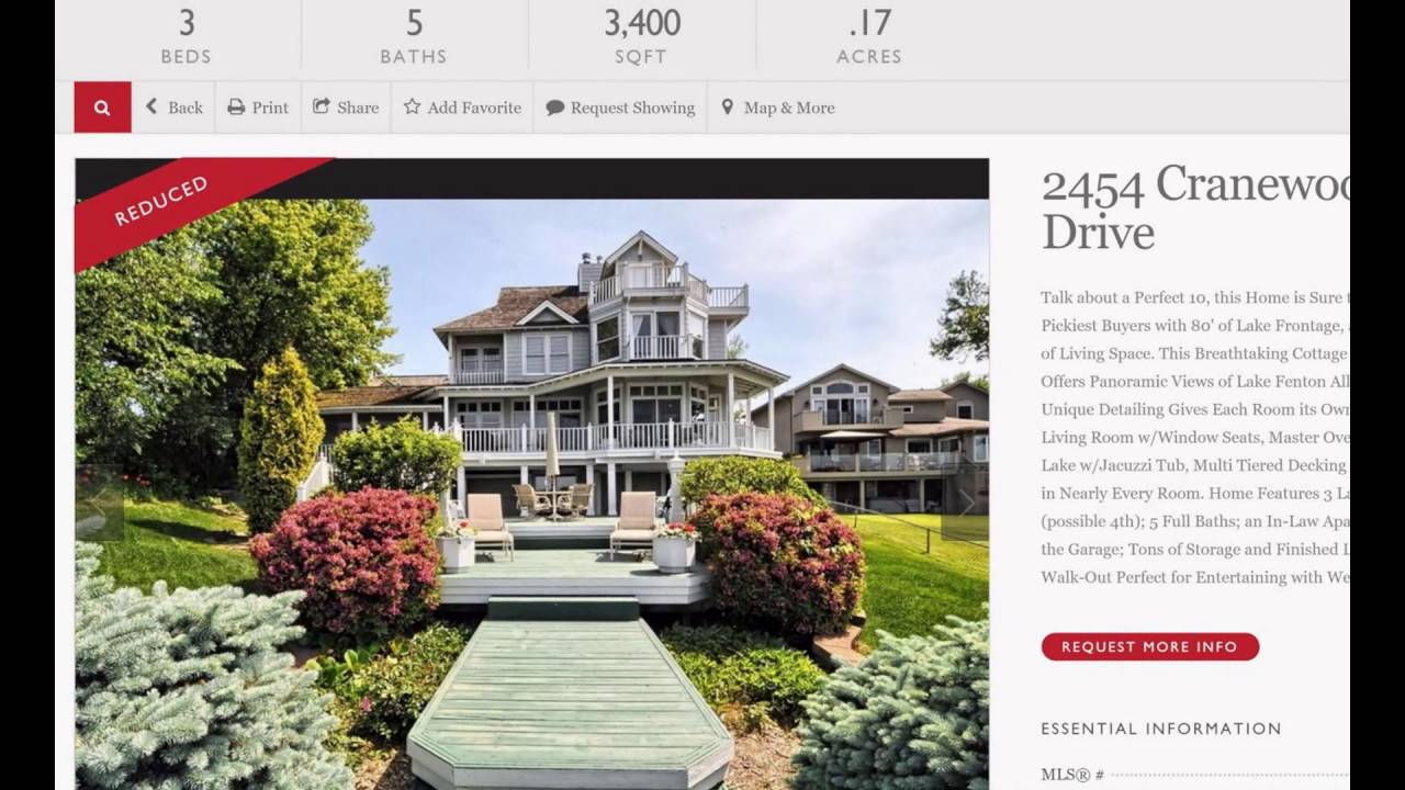 Homes For Sale on Lake Fenton YouTube