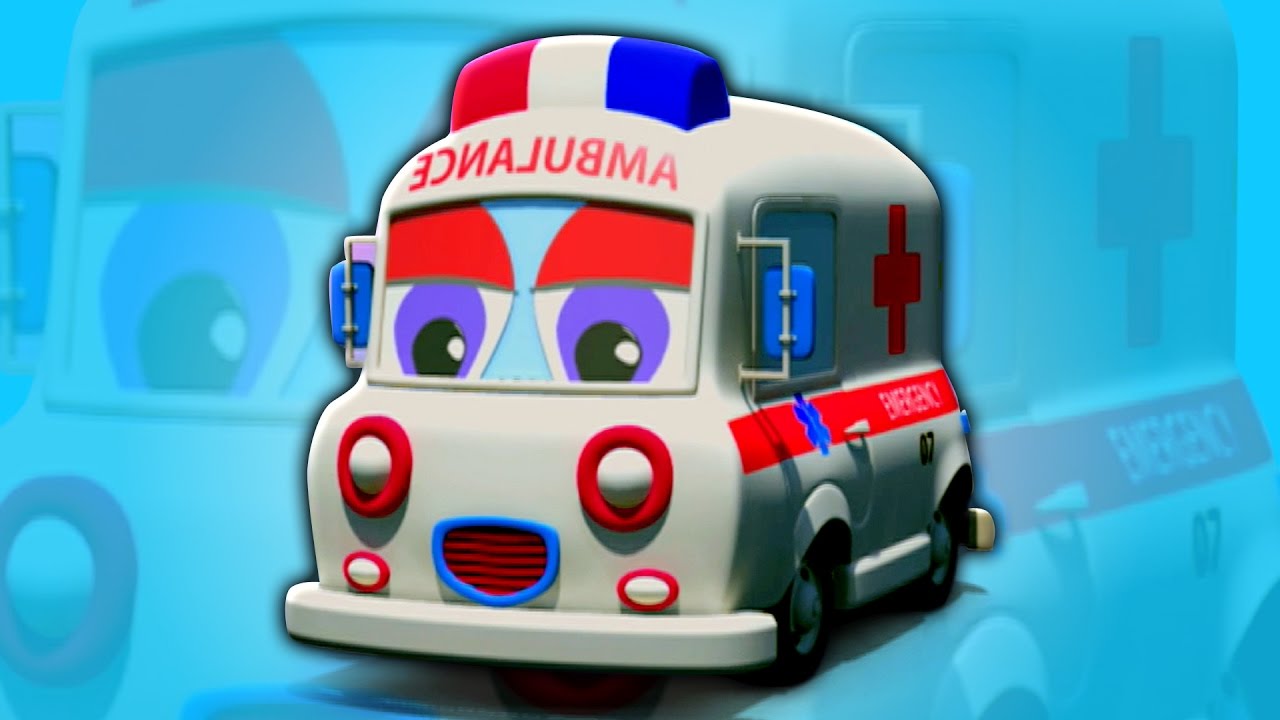 ambulans menggunakan | Anak-anak mobil mainan | belajar kendaraan | 3D