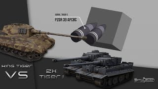 Two Tiger I VS King Tiger | 8.8cm PzGr 39 Armour Piercing Simulation