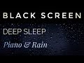 Black screen sleep music  sleep in 3 mins  rain ambience 