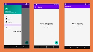 Android Studio Navigation Drawer With Fragment and Activity || Custom Navigation Drawer