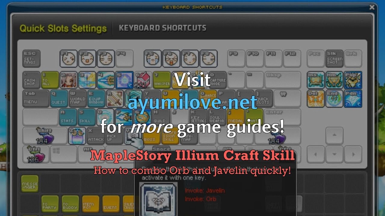 Ayumilove MapleStory Illium Combo Orb and Javelin Guide - YouTube