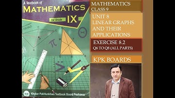 LECTURE # 70 EXERCISE 8.2 ( PART 3) Q 6 TO Q8 " GRAPH OF A LINEAR EQUATION". CLASS 9 MATH KPK BOARDS