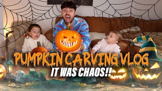 Dad and daughters pumpkin carving (pure chaos!) by Hollins Porter Family 28,992 views 7 months ago 8 minutes, 33 seconds