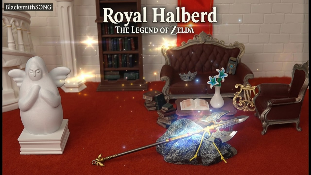 Royal Halberd Replica – 21.5cm Die-Cast Metal Halberd | Vigil of the Royal Hall — video still from the handmade miniature scene