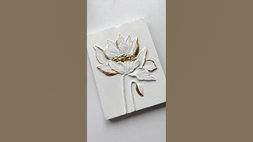 White Flower With Texture paste and Gold Leaf #texturepainting #goldleafart #diy