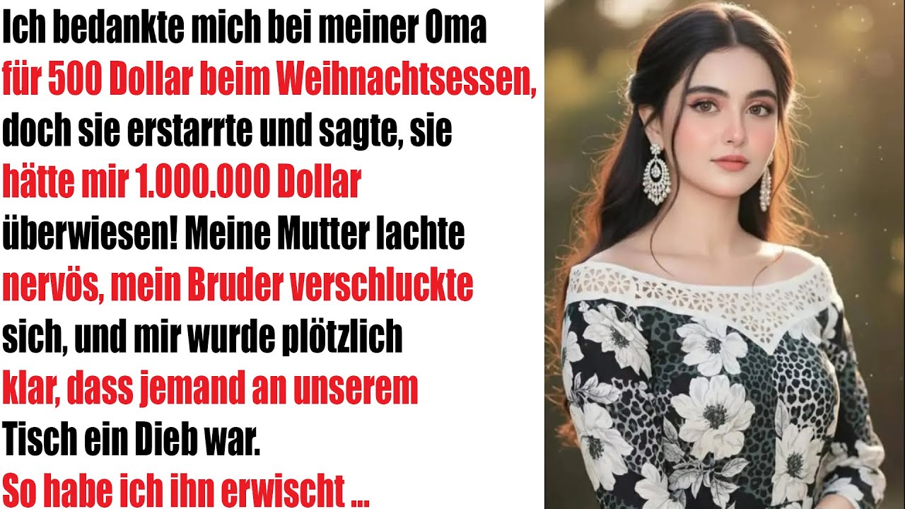 Beim Weihnachtsessen entdeckte ich, dass Oma 1 Mio. statt 500 $ schickte!