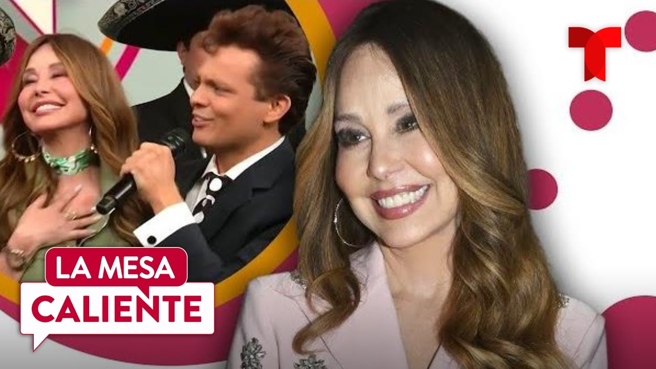 Imitador de Luis Miguel sorprende a Myrka Dellanos y le da un mensaje en vivo | La Mesa Caliente - YouTube