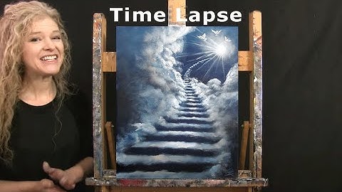TIME LAPSE - Leer hoe je "HEAVENLY STAIRWAY" schildert met acrylverf - Leuke, eenvoudige stap-voo...