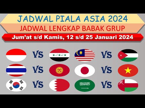 Jadwal Piala Asia 2024 │ Babak Grup │ Indonesia vs Irak │ Vietnam vs Indonesia │Jepang vs Indonesia│