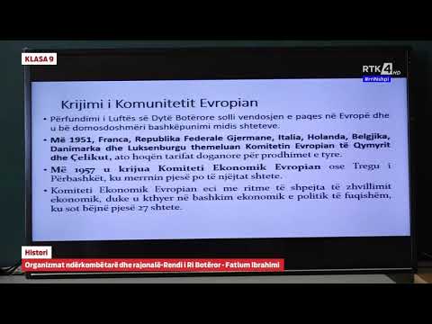 KLASA 9 Histori Organizmat ndërkombëtarë dhe rajonalë  Rendi i Ri Botëror  06.04.2020