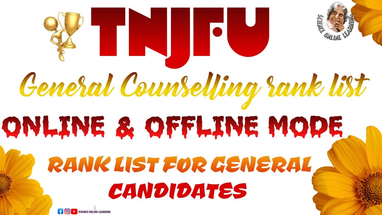 Tnjfu rank list 2021 | Tnjfu online counselling process | bfsc fisheries science admission 2021