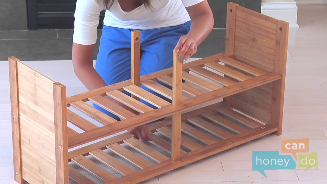 Honey Can Do Sho 02186 10 Pair Bamboo Shoe Bench Instruction Video