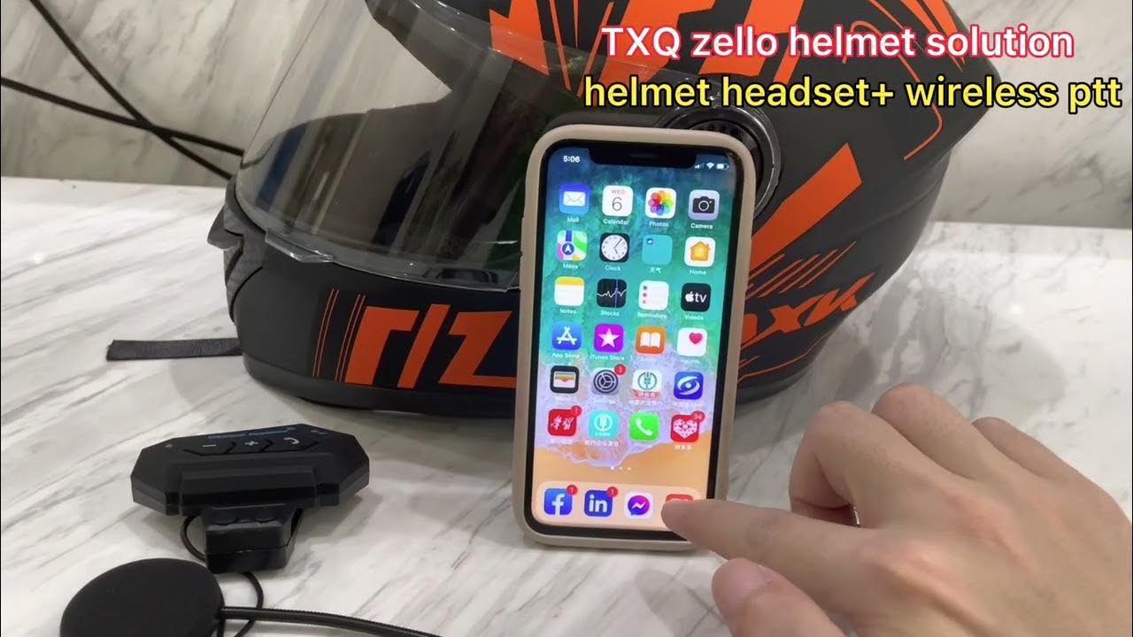 TXQ HB2 Zello motorcycle helmet Bluetooth headset + wireless ptt YouTube