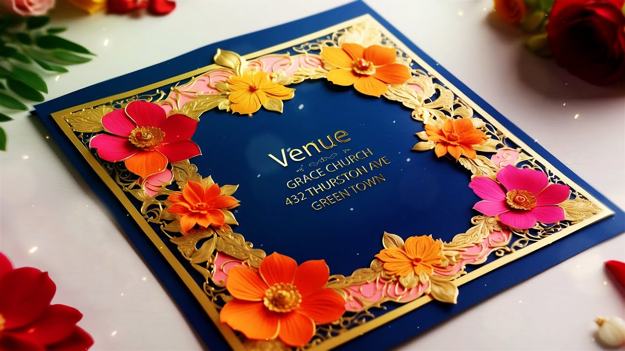 Traditional 3D Floral Wedding Invitation Slideshow Premiere Pro Project Free Download 