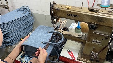 cách tôi vào nẹp kéo miệng những chiếc túi xách dạng hộp