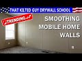 Mobile Home Wall Removal. Smoothing out the wall strips