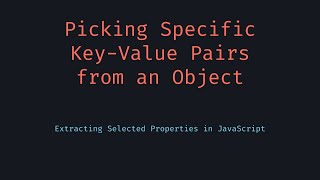 Pick Keys from Object