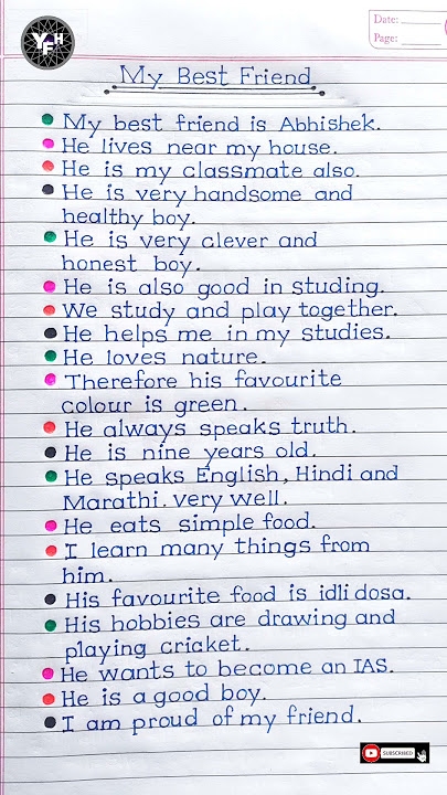 My best friend essay | 20 lines on my best friend | My best friend 20 lines | Essay on my bestfriend