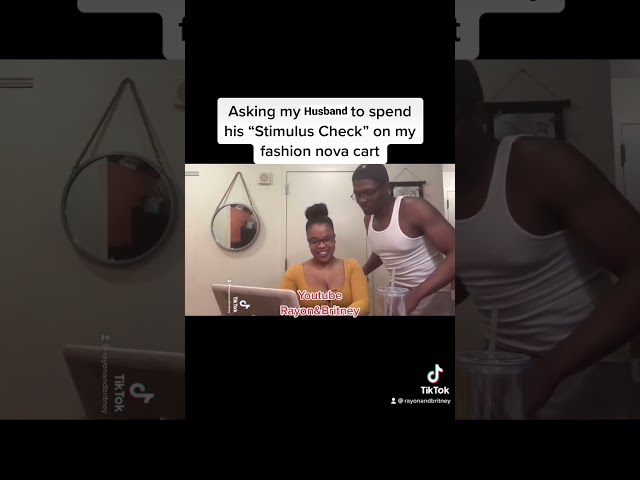 Asking my husband to spend his Stimulus Check on my Fashion Nova cart🤣😭 #shorts #short #shortvideo