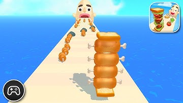 Sandwich Runner - Gameplay Walkthrough Part 17 - ASMR Game Levels 88-91 (iOS, Android)