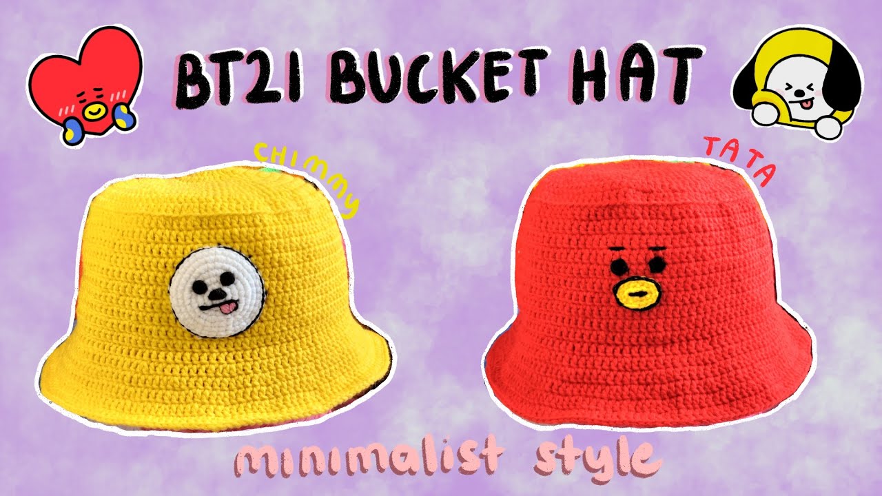 Crochet Bucket Hat | BT21 Tata \u0026 Chimmy 