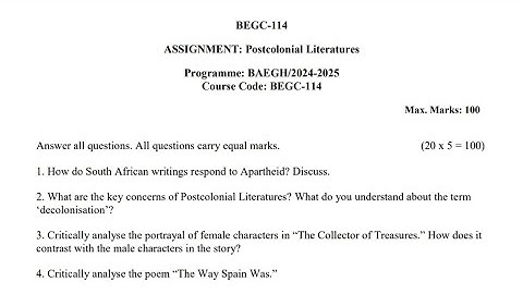 BEGC-114 SOLVED ASSIGNMENT 2024-2025 IGNOU ENGLISH MEDIUM #ignouassignmentsno1 #2025 #2024