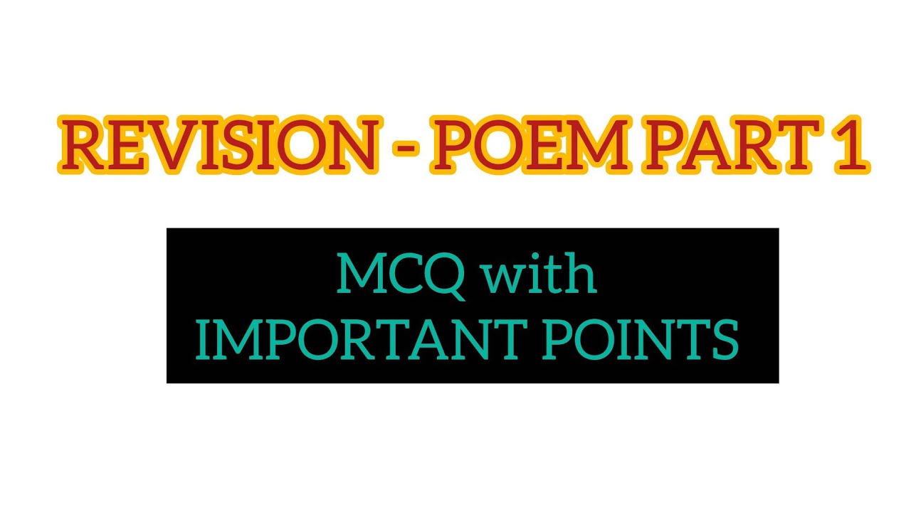HSA ENGLISH 2025 REVISION- POEM PART 1 #hsaenglish #HSAENGLISHCLASSES #HSAENGLISHMCQ