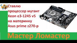 Ставлю процессор мутант Xeon e3 1245 v5 на материнку Asus prime z270 p