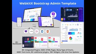 Best Dark Version Admin Panel Dashboard of WebkitX Bootstrap UI Kit